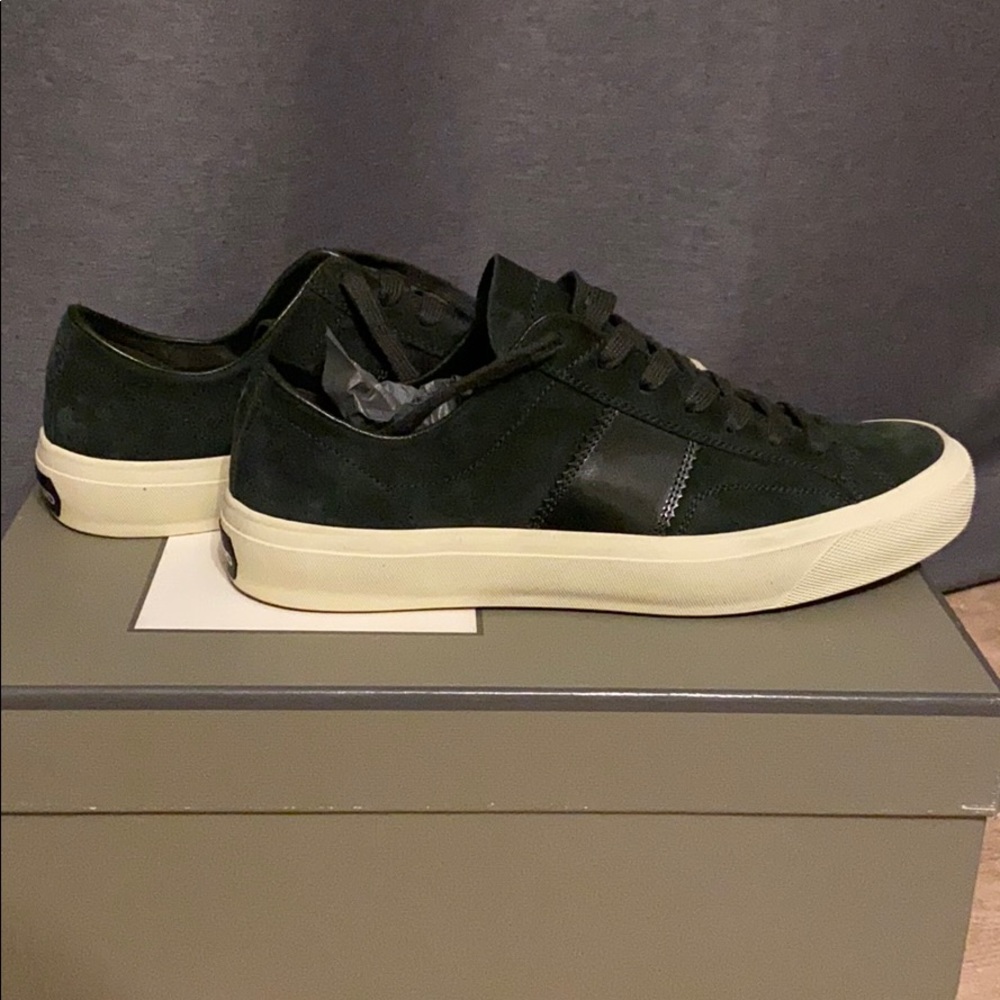 Tom Ford Cambridge Lace Up Sneakers Green 8.5